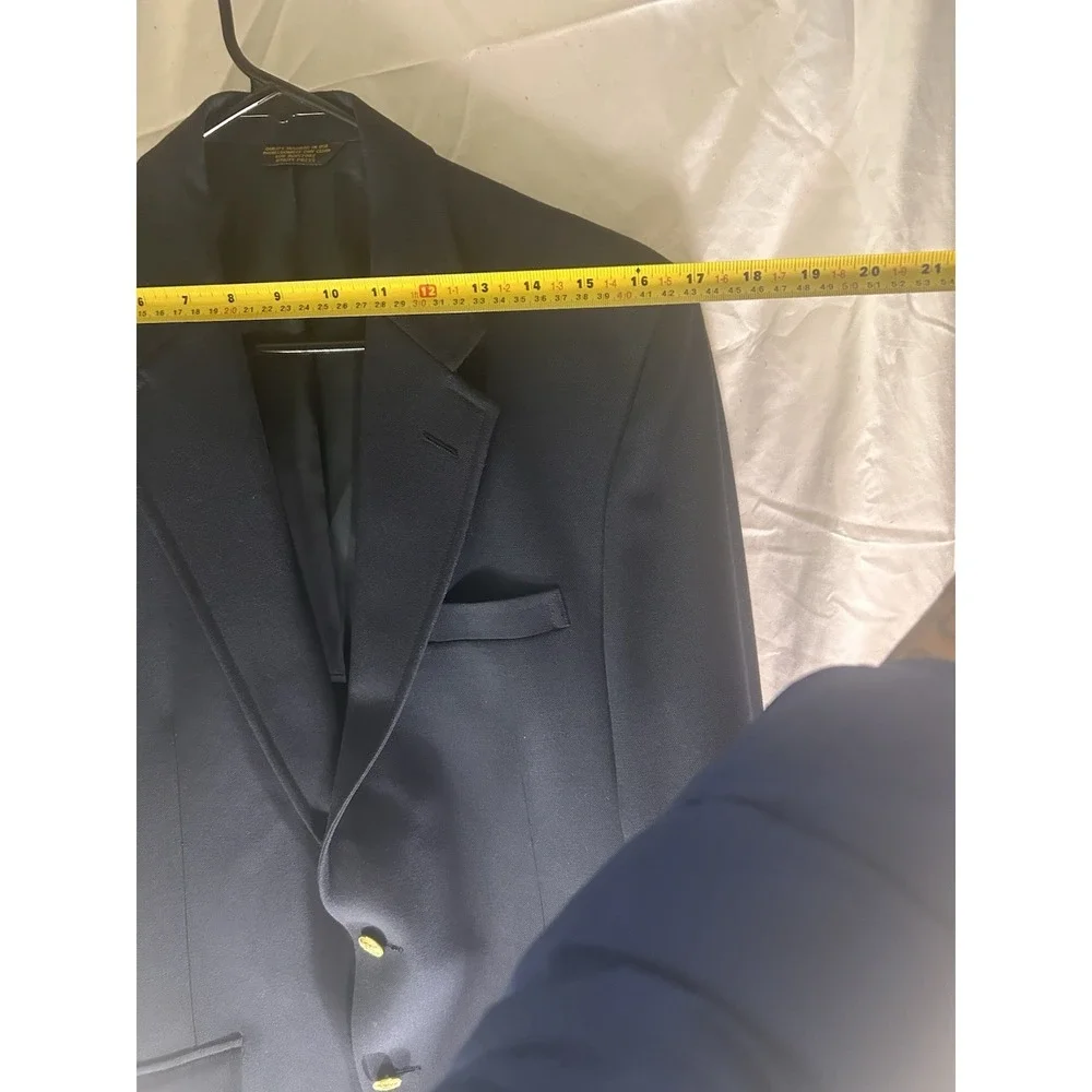Vtg John Weitz Palm Beach‎ Mens Navy Blazer Sport Coat Gold Buttons 42R USA